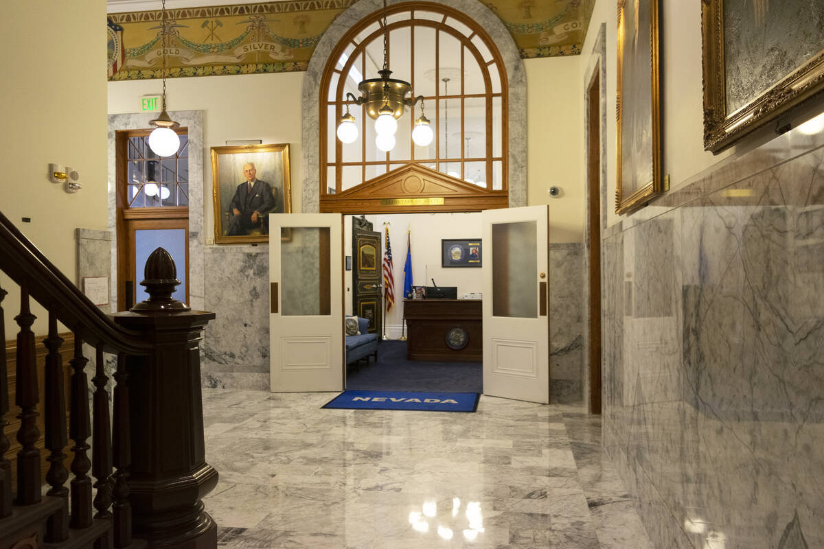 The Secretary of State's office in the Nevada Capitol Building on Friday, Nov. 4, 2022, in Cars ...