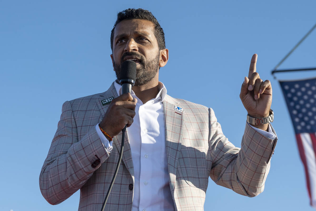 FILE - Kash Patel, former chief of staff for President Donald Trump, speaks at a rally in Minde ...