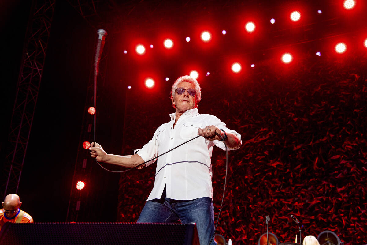 Roger Daltrey of The Who performs at TQL Stadium on Sunday, May 15, 2022, in Cincinnati. (Photo ...