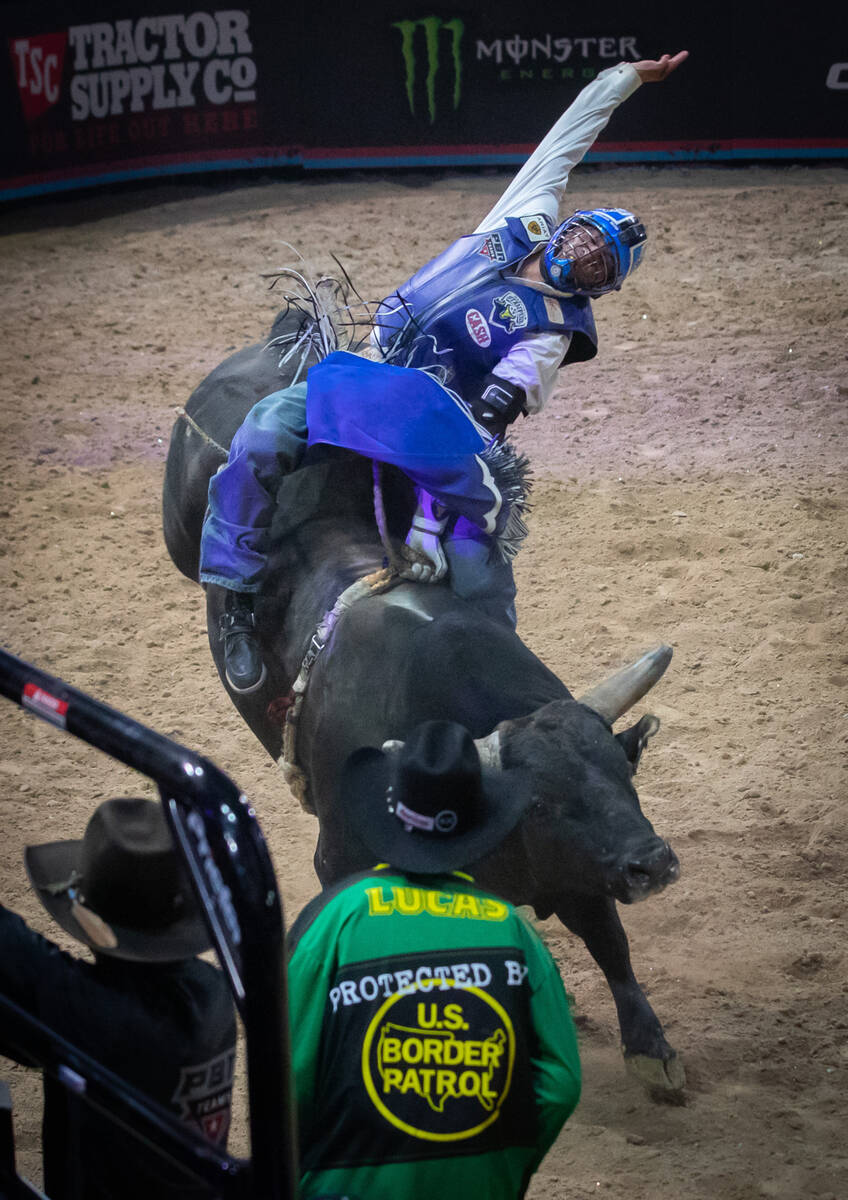Nashville Stampede’s Ryan Dirteater rides Hundred Bad Days during his run in the final r ...