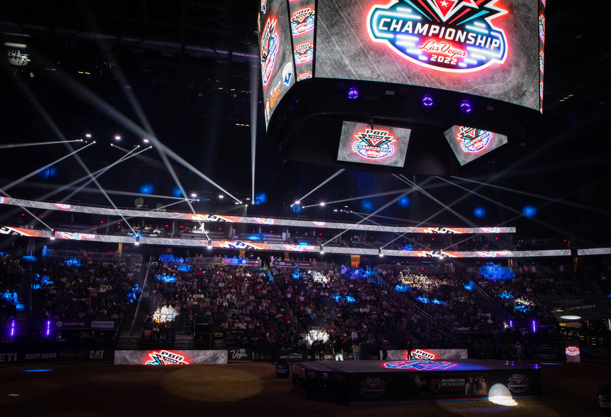 The Pro Bull Riders team championship event at T-mobile arena on Sunday, Nov. 6, 2022, in Las V ...