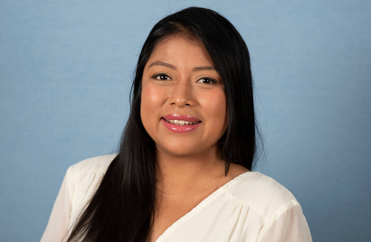 Brenda Zamora poses for a photo at the Review-Journal studio on July 29, 2022, in Las Vegas. Za ...