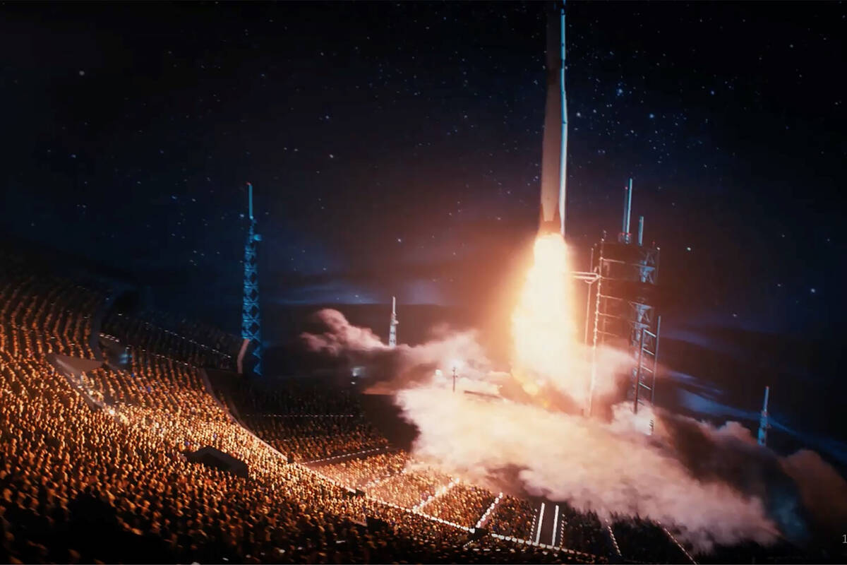 MSG Sphere rocket launch interior rendering. (MSG Entertainment)