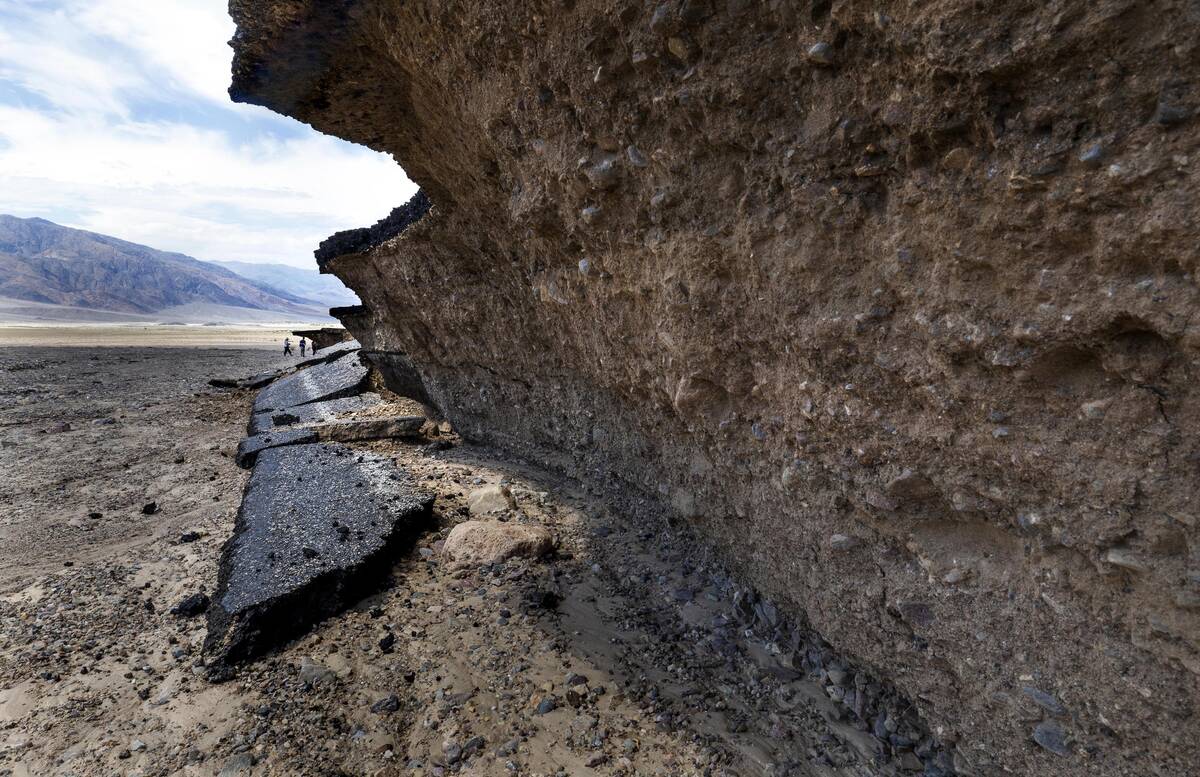 Severe road damage along Daylight Pass Road temporarily closed due to the effects of recent flo ...