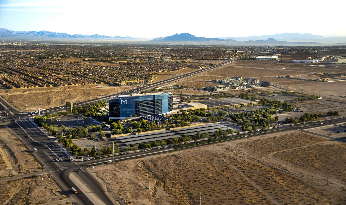 The M Resort at St. Rose Parkway and Las Vegas Boulevard, above, on Wednesday, Oct. 16, 2019, i ...
