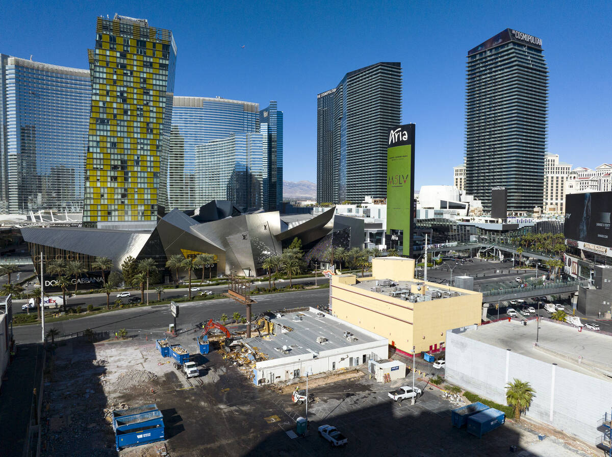 Demolition is underway at the site of what used to be the Travelodge motel on the Strip, 3735 L ...