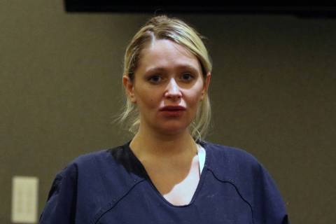 Kelsey Turner, a former model, appears in court at the Regional Justice Center on Thursday, Apr ...