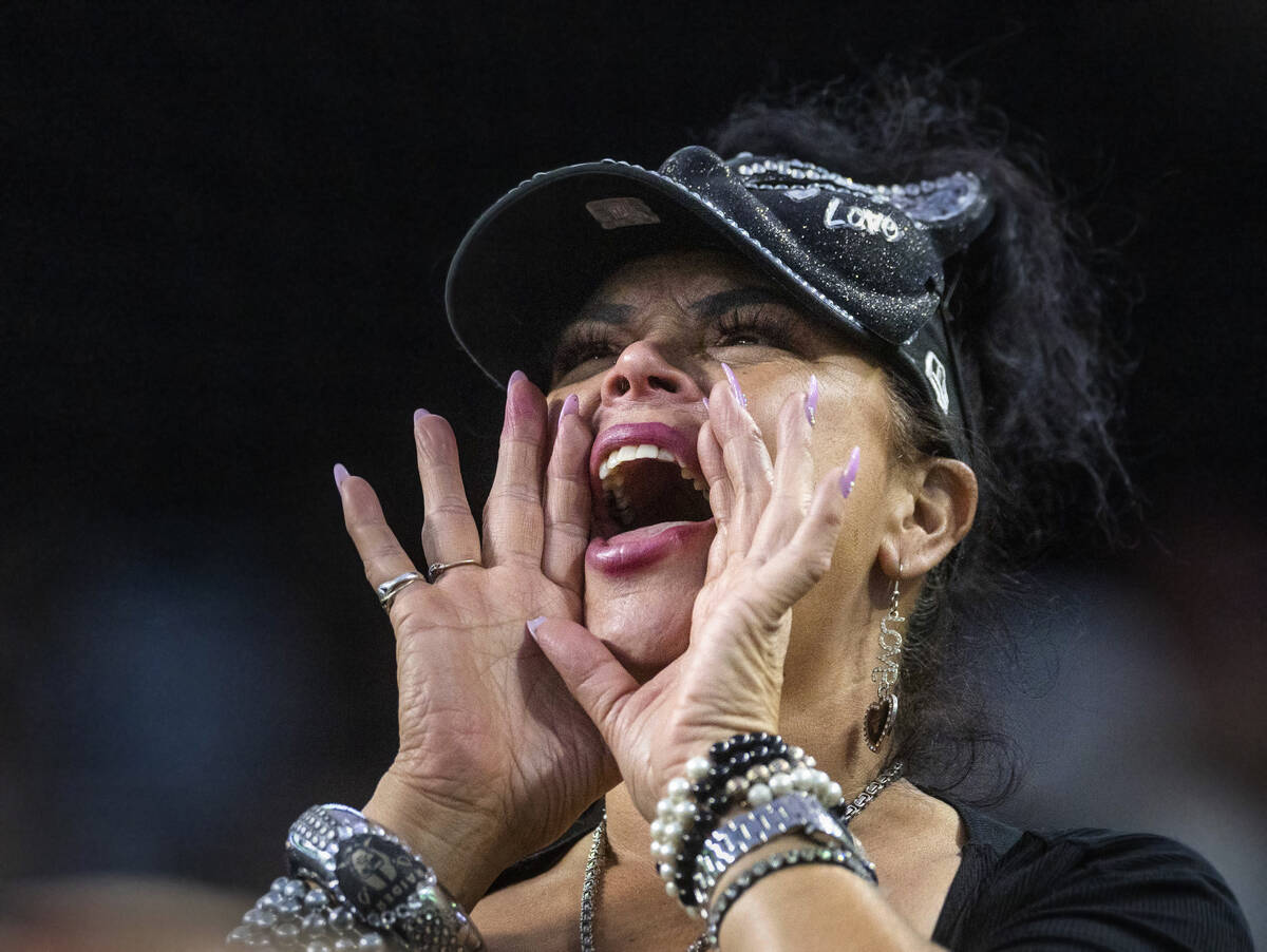 A Raiders fan yells out in dejection in the stands as the Indianapolis Colts stop a final drive ...