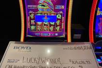 A lucky winner won $103,086.93 at Aliante Hotel + Casino on Tuesday, Nov. 22, 2022. (Courtesy o ...