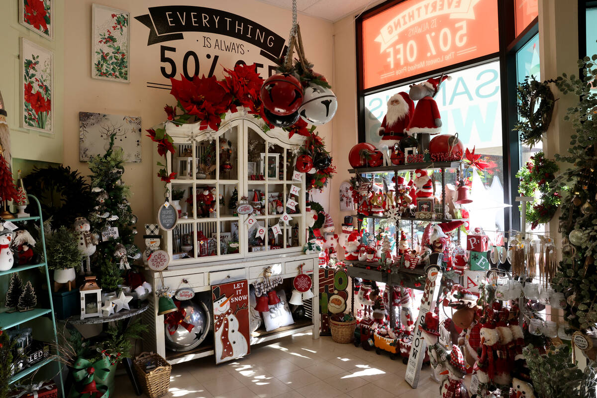 Santa’s Wrap home decor and furniture store in Las Vegas Thursday, Nov. 10, 2022. (K.M. Canno ...