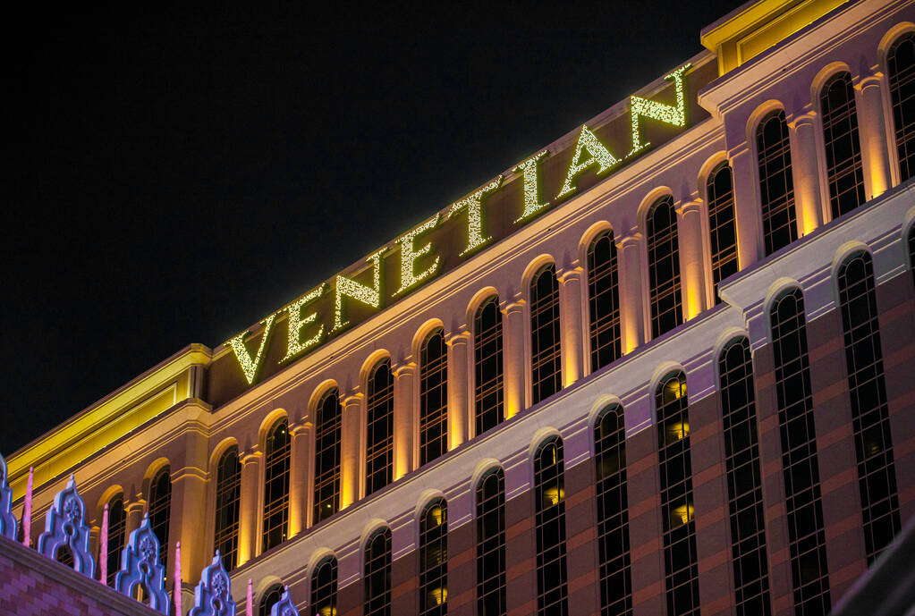 The Venetian on Wednesday, Feb. 2, 2022, in Las Vegas. (Benjamin Hager/Las Vegas Review-Journal ...