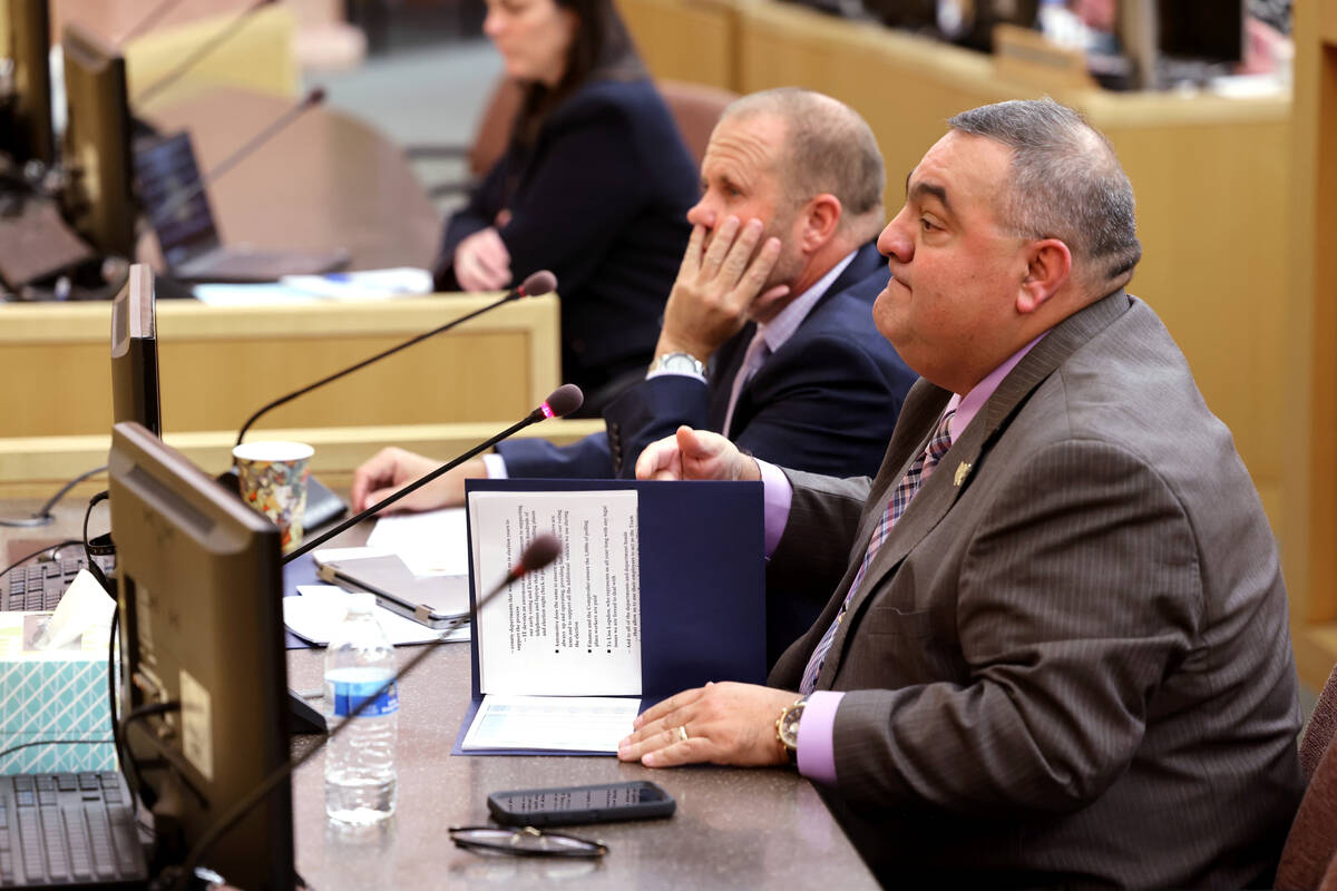 Clark County Registrar of Voters Joe Gloria gives his report during a Clark County Commission m ...