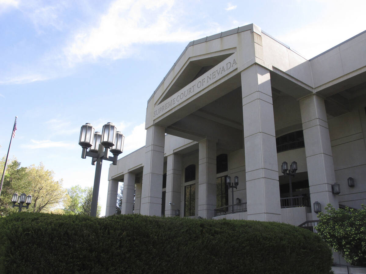 The Nevada Supreme Court in Carson City, Nev. is shown May 2, 2018. Nevada's Supreme Court just ...