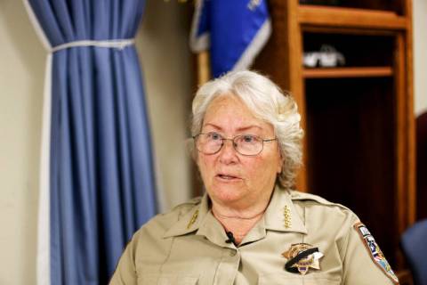 Nye County Sheriff Sharon Wehrly speaks to the Review-Journal at her office in Pahrump on Wedne ...