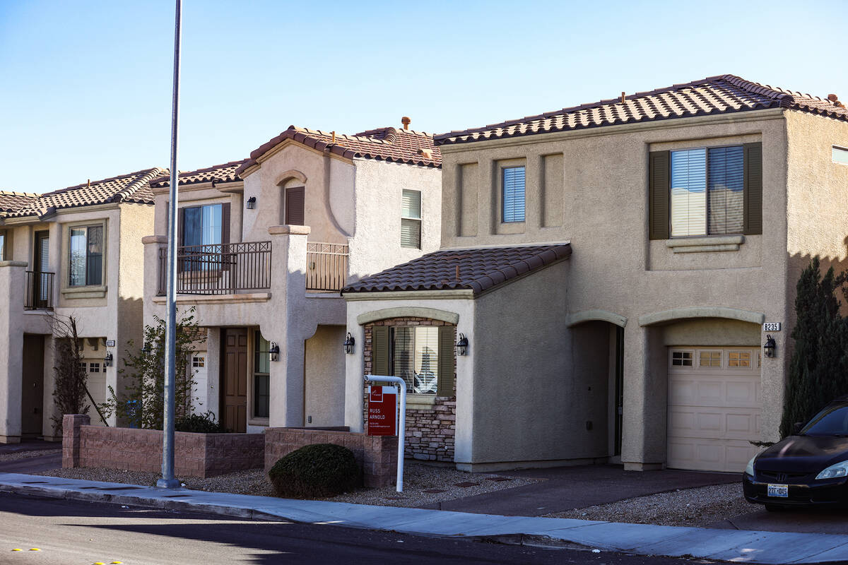 A home for sale on Laredo Street in Las Vegas, Tuesday, Nov. 29, 2022. (Rachel Aston/Las Vegas ...