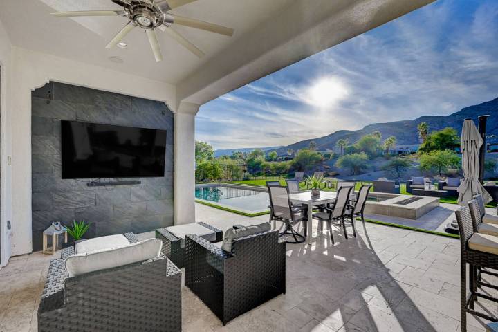The backyard of the home listed for sale by Dan Vantrelle, former Raiders interim president, lo ...