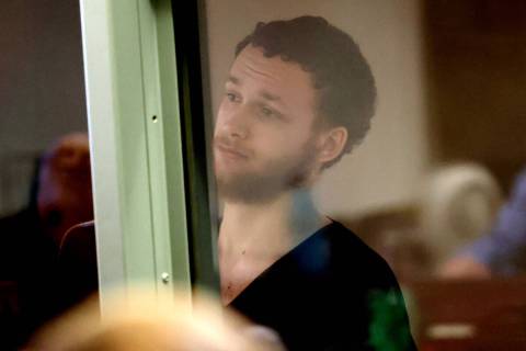 Alonzo Brown appears in court for a competency hearing at the Regional Justice Center in Las Ve ...