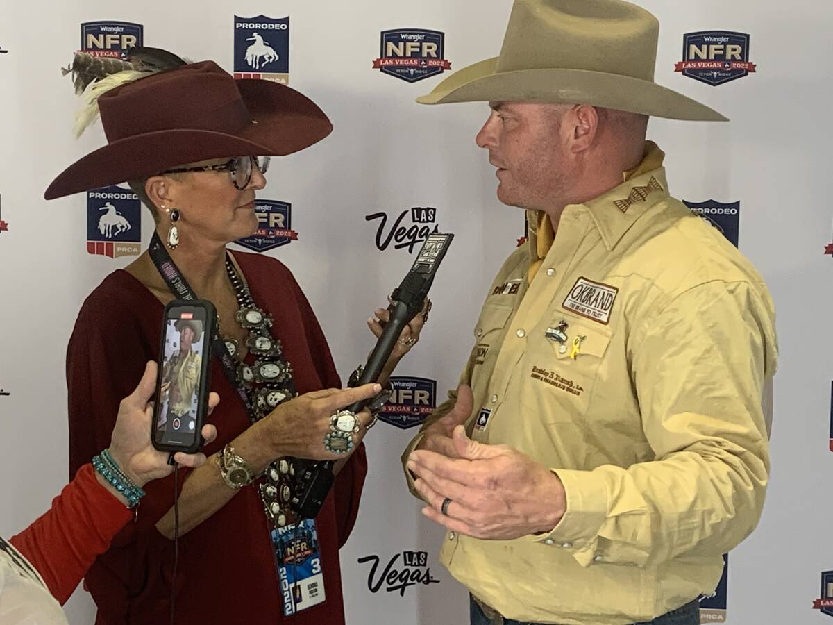 Hunter Cure, with his gold hat and gold shirt in recognition of Sunday's Golden Circle of Champ ...