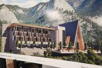 Exterior renderings of the Mount Charleston Lodge. The historic lodge in the Spring Mountains b ...