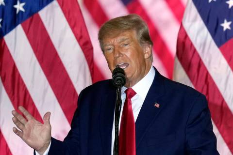FILE - Former President Donald Trump announces a third run for president as he speaks at Mar-a- ...