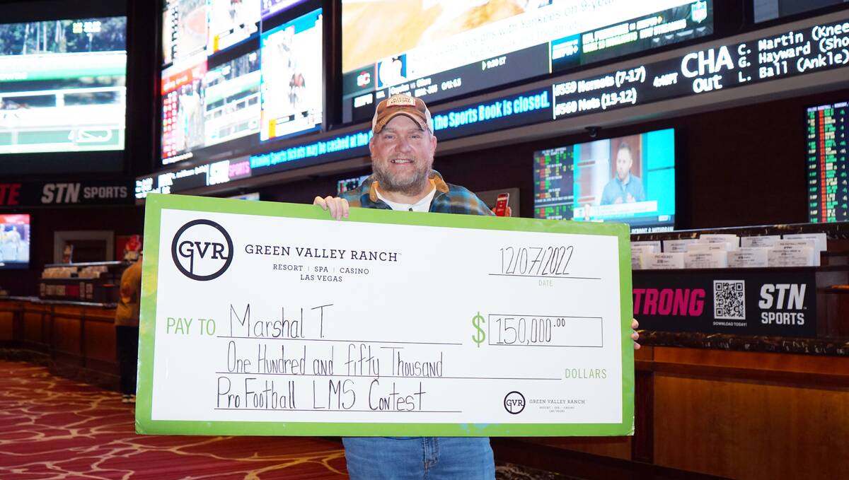 Marshal Taylor won Station Casinos' Last Man Standing pro football contest for $150,000. (Stati ...