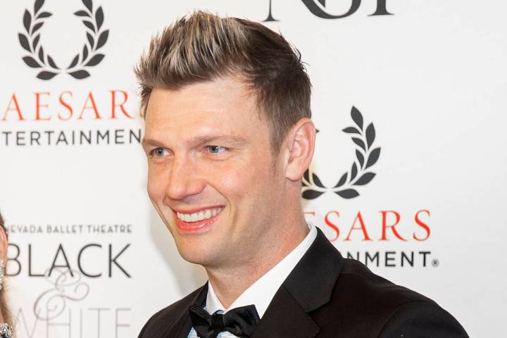 Nick Carter walks the red carpet during the Nevada Ballet Theatre's Black & White Ball honoring ...