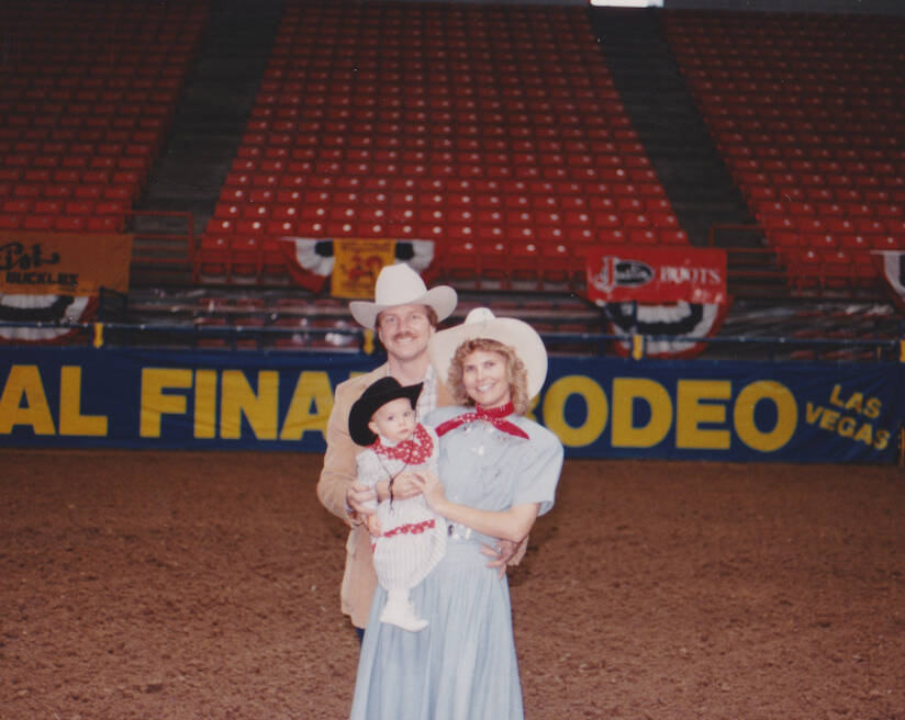 Pat Christenson, wife Vicki and daughter Nicole at the 1988 Wrangler NFR, in the early years of ...