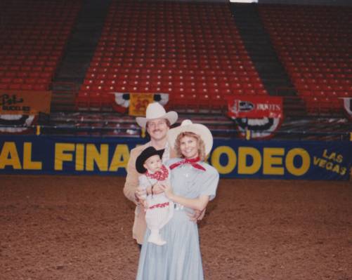 Pat Christenson, wife Vicki and daughter Nicole at the 1988 Wrangler NFR, in the early years of ...