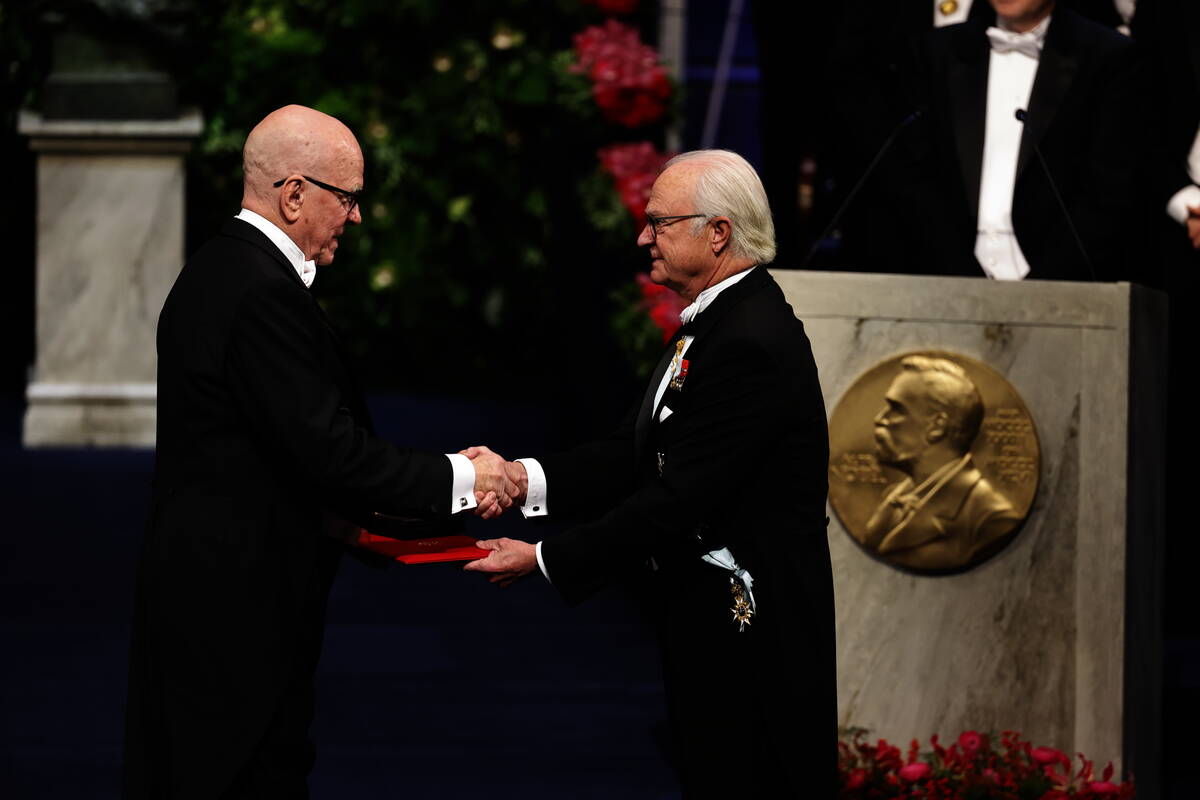 Professor K. Barry Sharpless receives the 2022 Nobel Prize in chemistry from King Carl Gustaf o ...