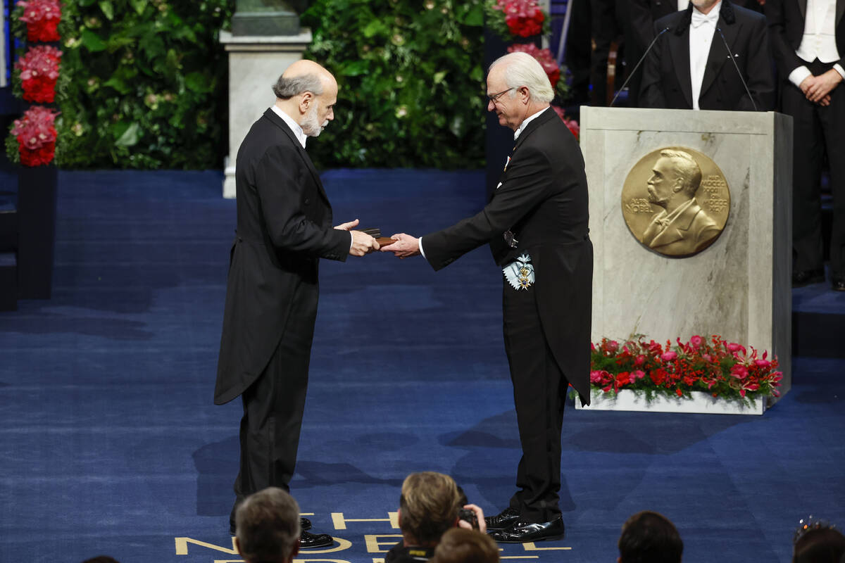 Doctor Ben S. Bernanke, receives the Sveriges Riksbank Prize in Economic Sciences in Memory of ...