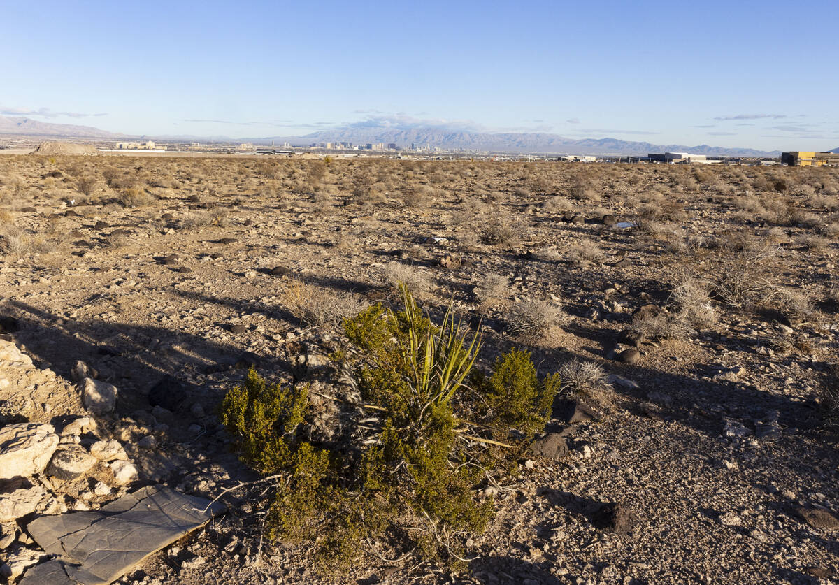 A vacant land where Station Casinos plans to build a 600-room resort at west of the Via Inspira ...