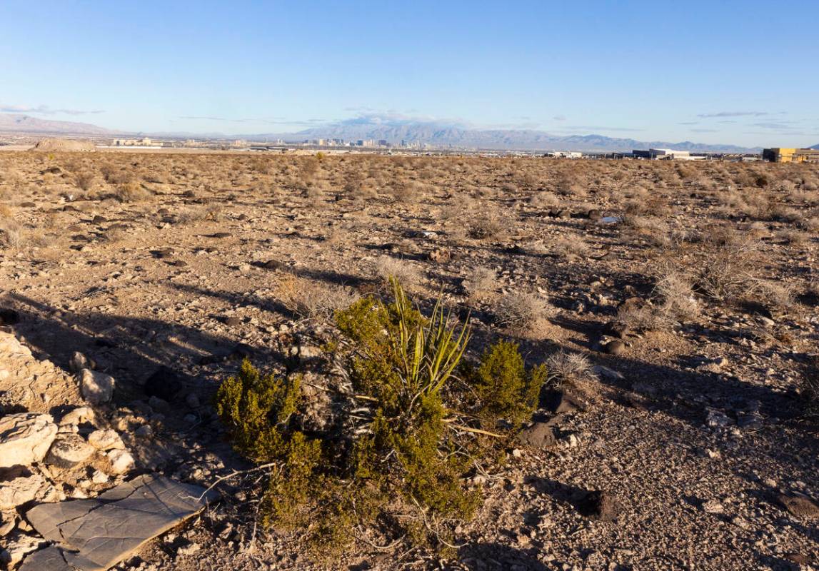 A vacant land where Station Casinos plans to build a 600-room resort at west of the Via Inspira ...