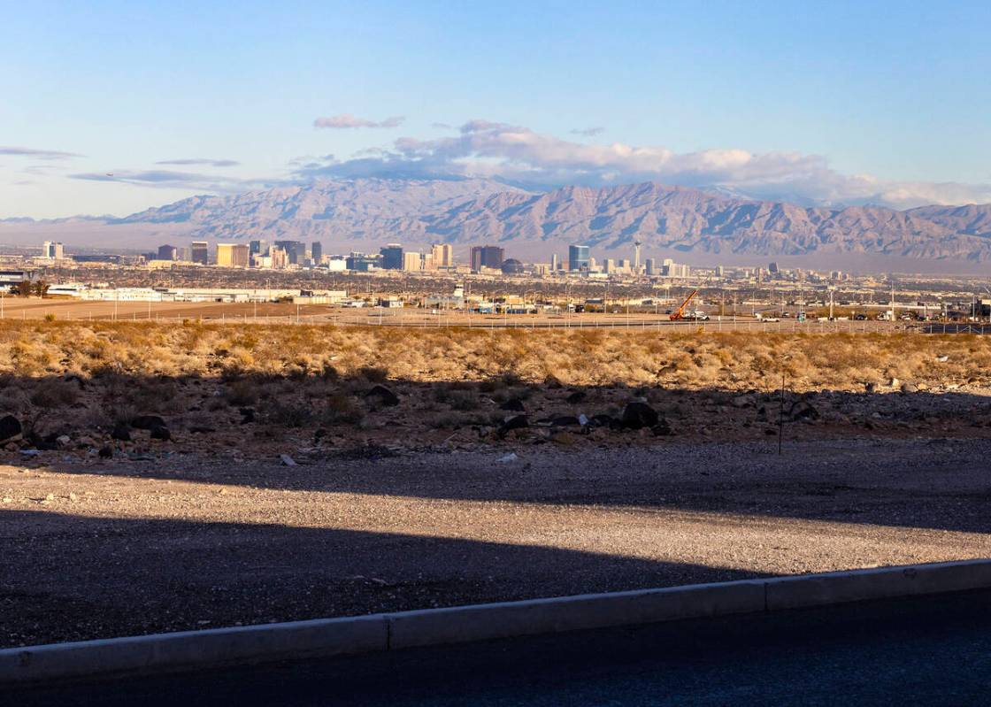 The vacant land where Station Casinos plans to build a 600-room resort at west of the Via Inspi ...