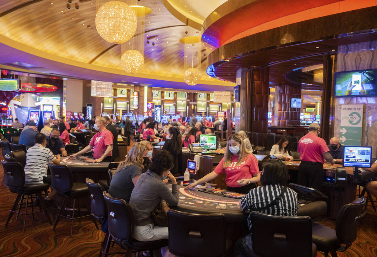 The tables are packed at Station Casinos' Red Rock Resort on Wednesday, May 12, 2021, in Las Ve ...