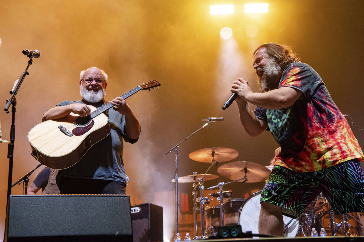 Kyle Gass, left, and Jack Black of Tenacious D perform at the Louder Than Life Music Festival a ...