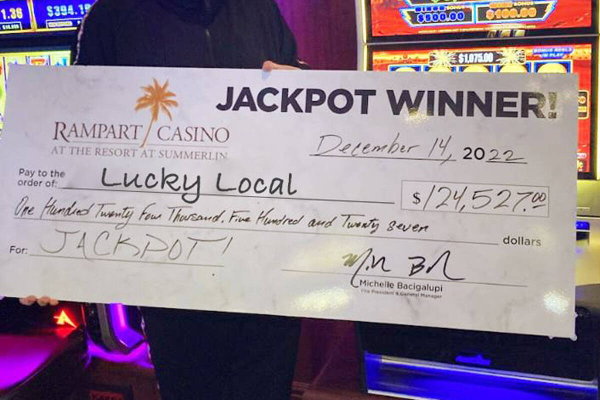 A local slots player won a $124,527 Lightning Link grand jackpot at Rampart Casino at the Resor ...