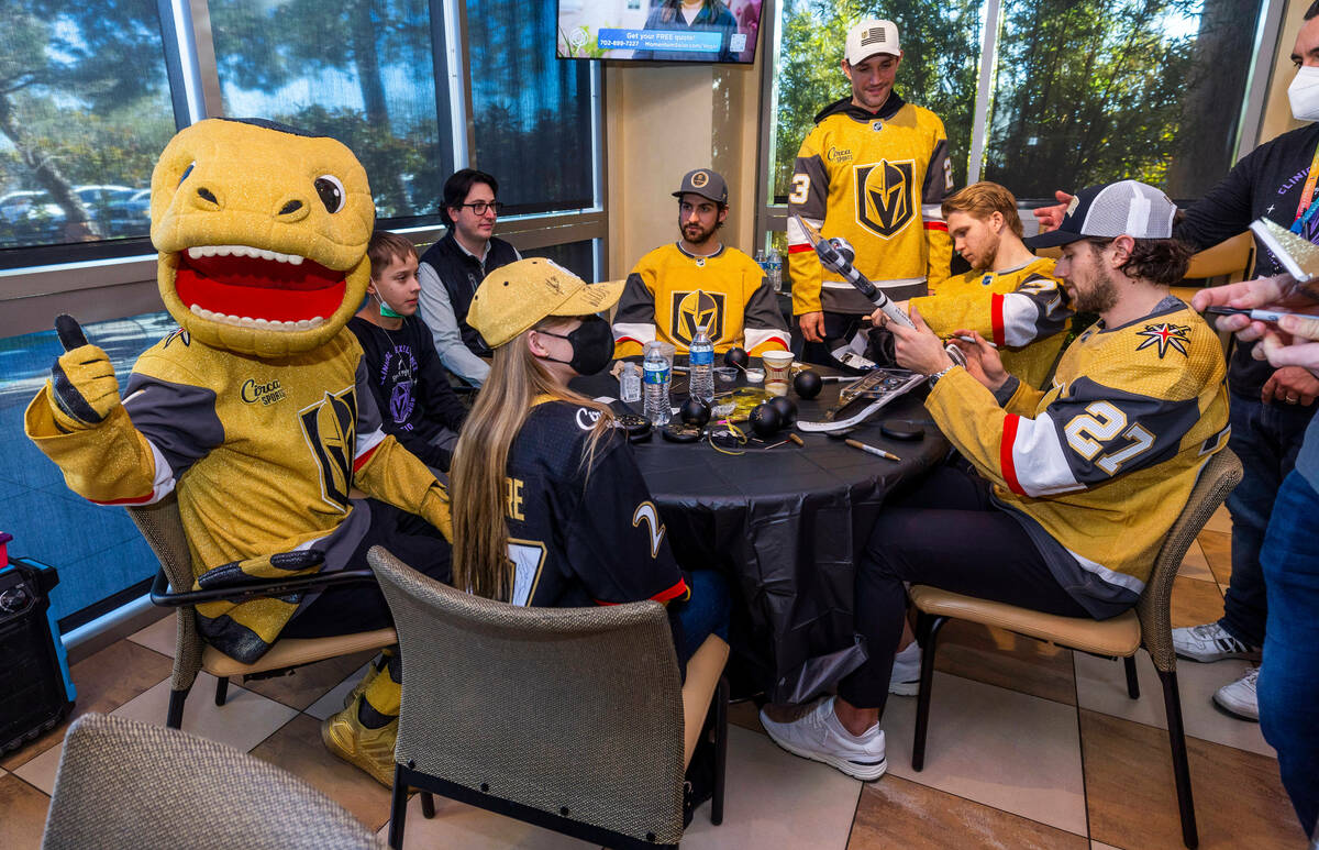 Patients hang out with players as the Cure 4 The Kids Foundation are joined by Golden Knights p ...