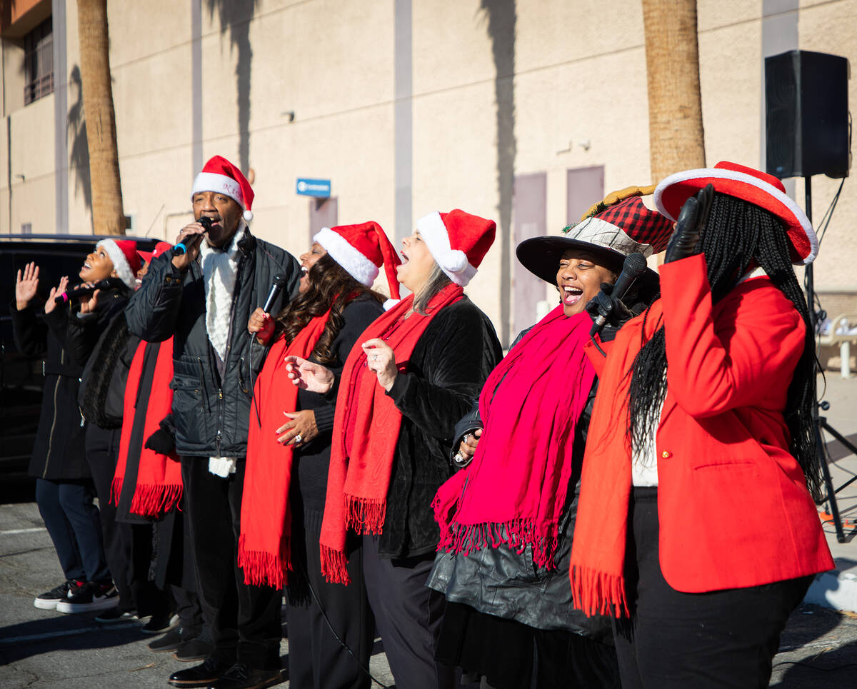 The Las Vegas Mass Choir performs during the Las Vegas Rescue Mission’s 13th Annual Holi ...