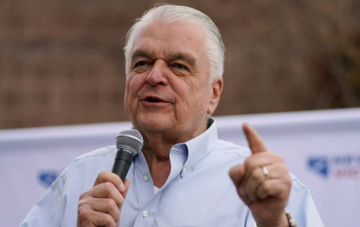 Nevada Gov. Steve Sisolak speaks during a get-out-the-vote rally Saturday, Oct. 22, 2022, in La ...