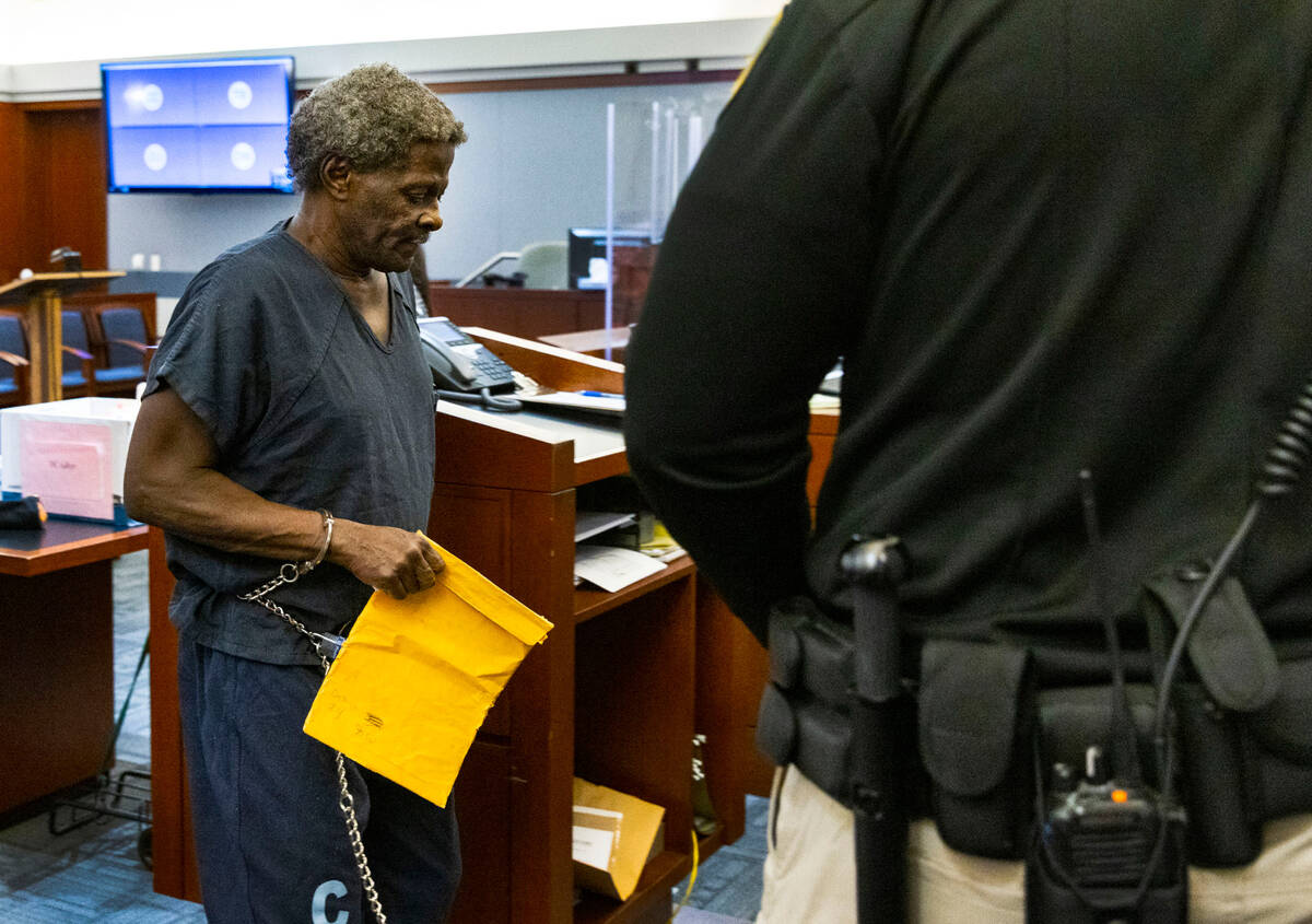 John Boyd, 66, center, who pleaded guilty in DUI crash that hospitalized Geren Santos, a Las Ve ...