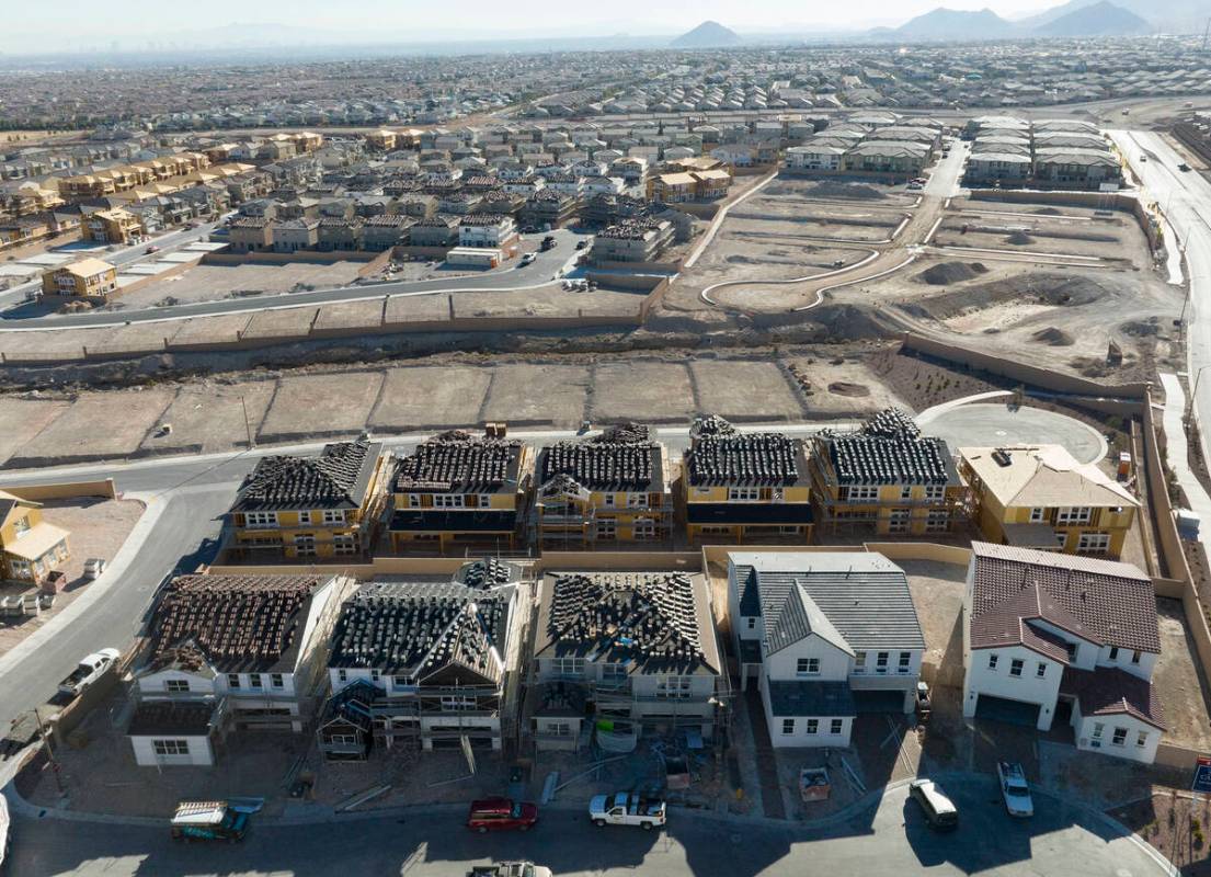 Construction is underway for a new housing community in the northwest of Las Vegas in Skye Cany ...