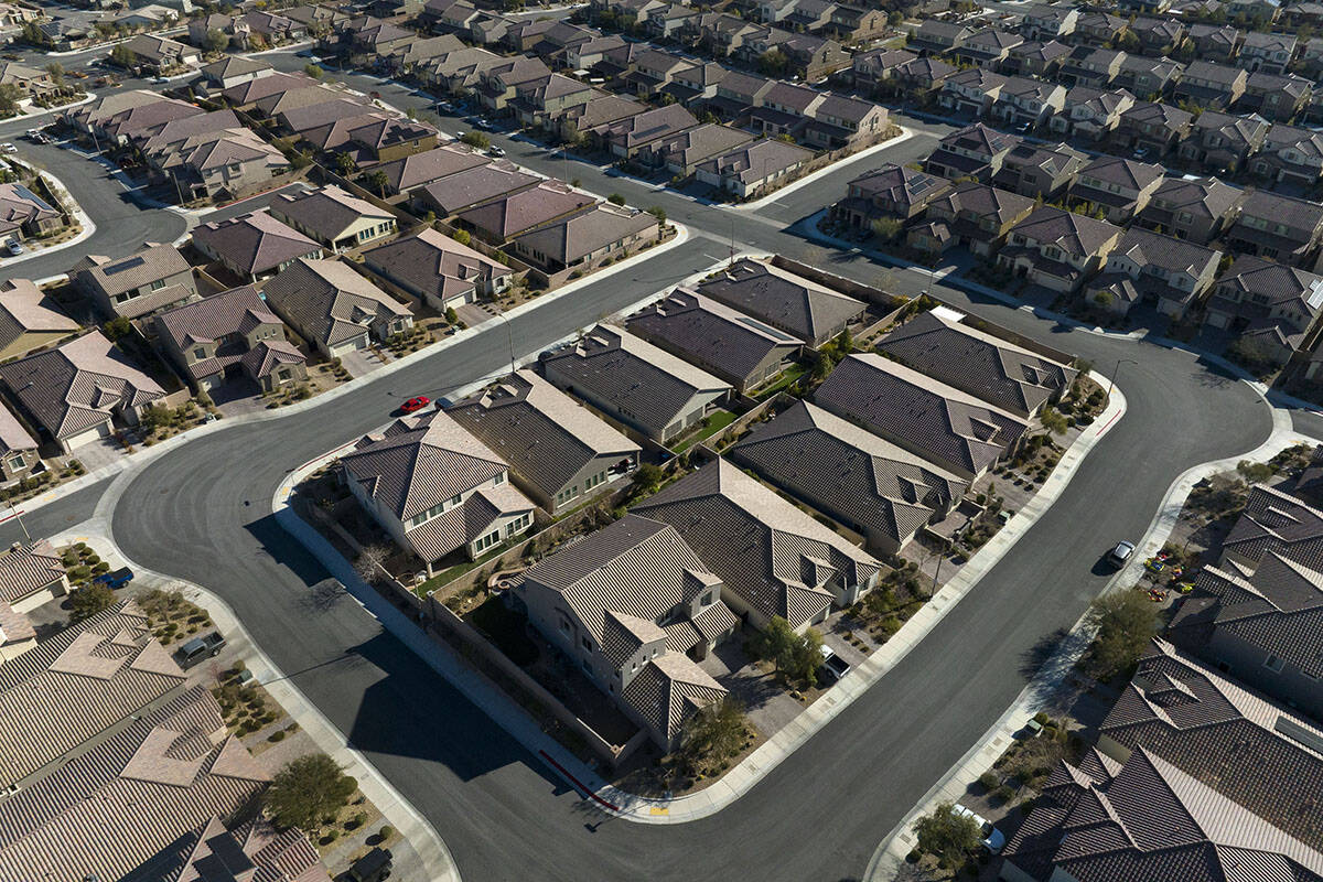 Aerial photograph of property in the northwest of Las Vegas in Skye Canyon, on Wednesday, Dec. ...