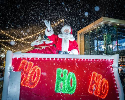 Santa makes his usual appearance at the Downtown Summerlin Holiday Parade. (Howard Hughes Corp.)