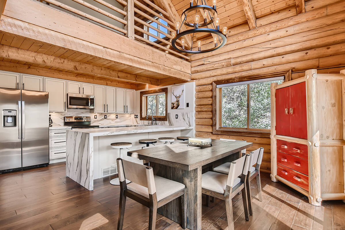 The dining room is off the kitchen. (Mt. Charleston Realty)