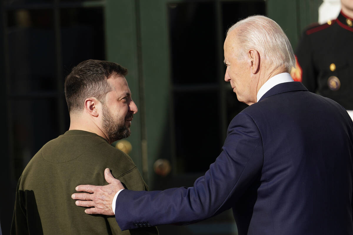 President Joe Biden welcomes Ukraine's President Volodymyr Zelenskyy at the White House in Wash ...