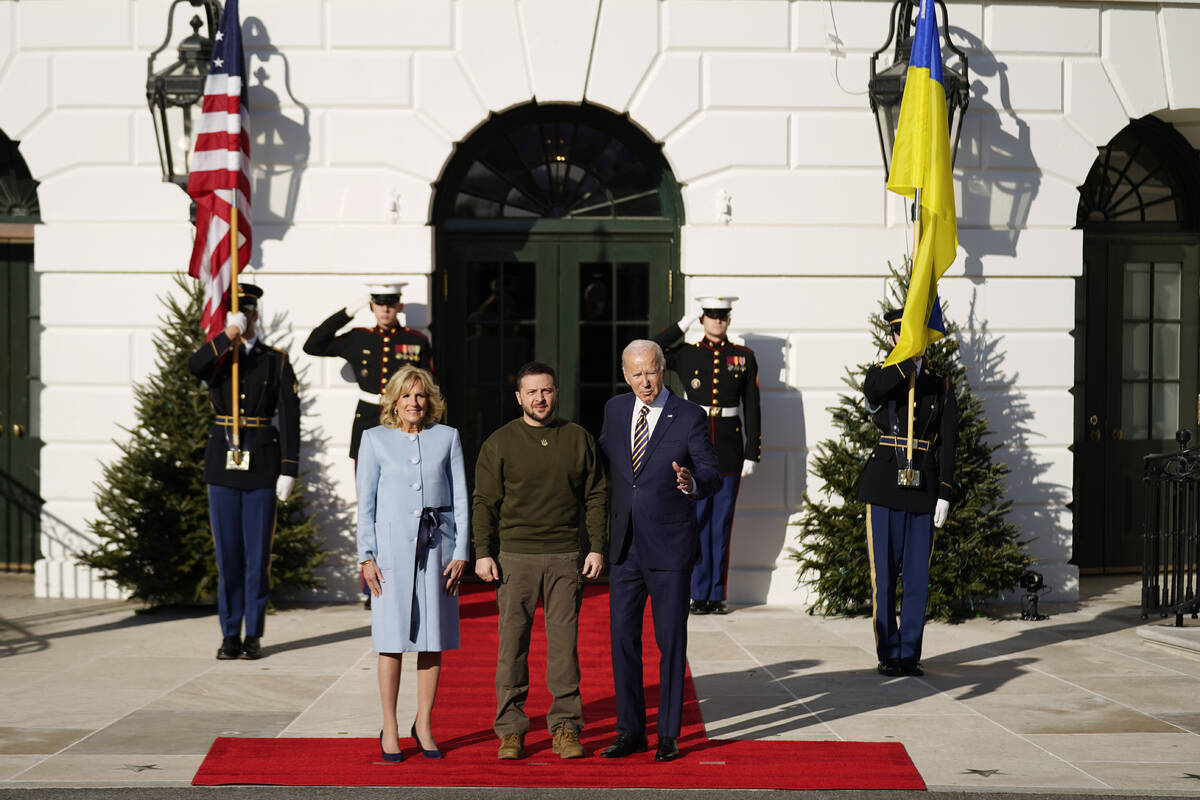 President Joe Biden and first lady Jill Biden, welcome Ukraine's President Volodymyr Zelenskyy ...