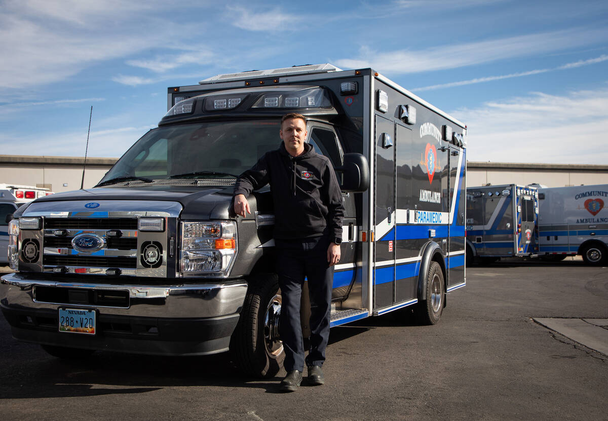 Glen Simpson, Senior Director of Community Ambulances, poses for a portrait at headquarters on ...