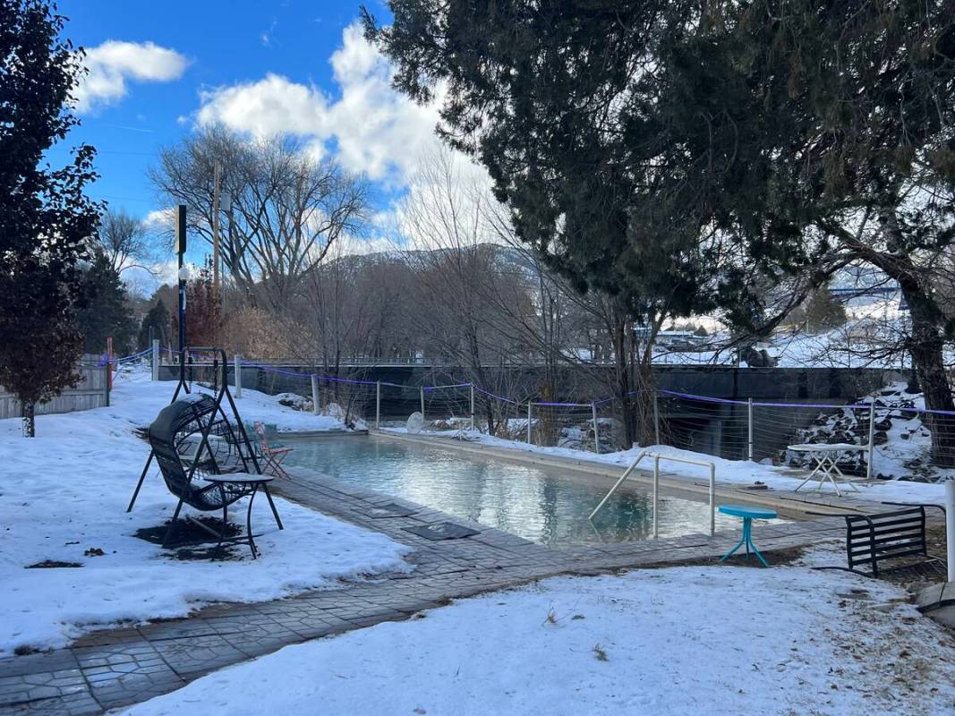 A shot of Lava Hot Springs Inn's pool on a sub-freezing afternoon on Wednesday, Dec. 21, 2022. ...