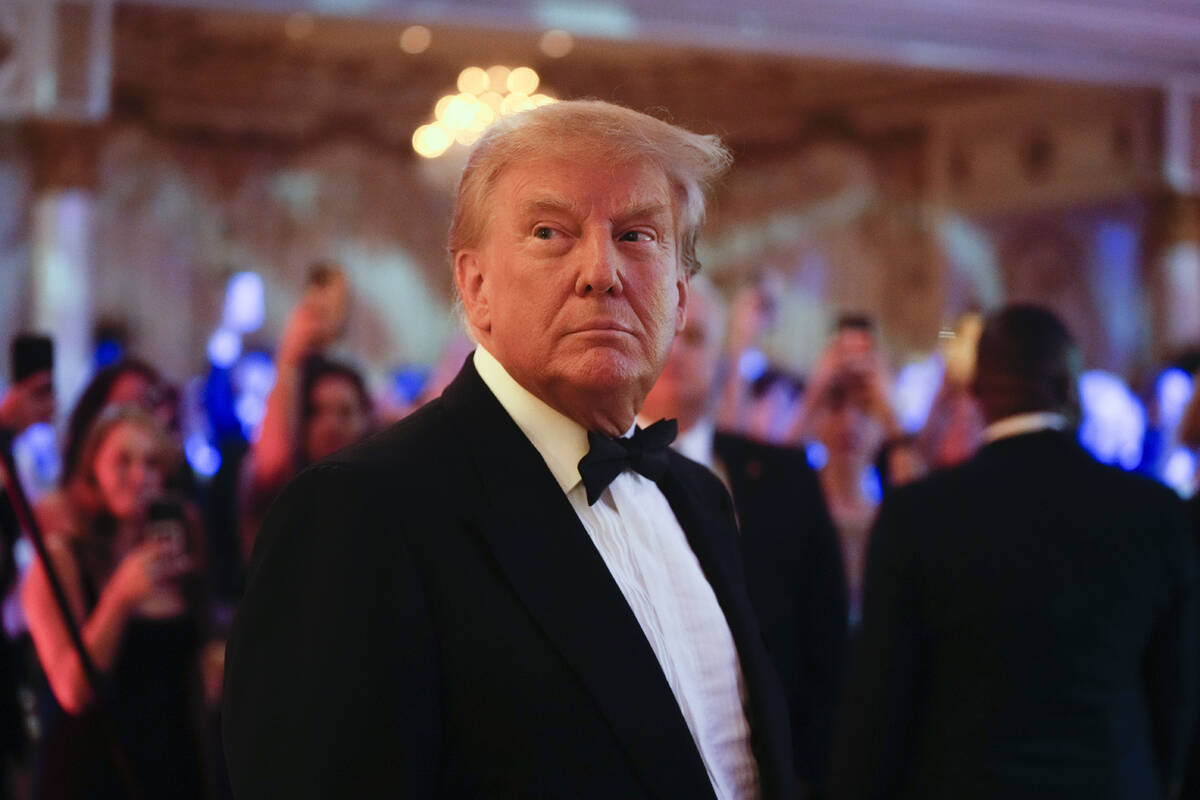 FILE - Former President Donald Trump arrives to speak at an event at Mar-a-Lago, Friday, Nov. 1 ...