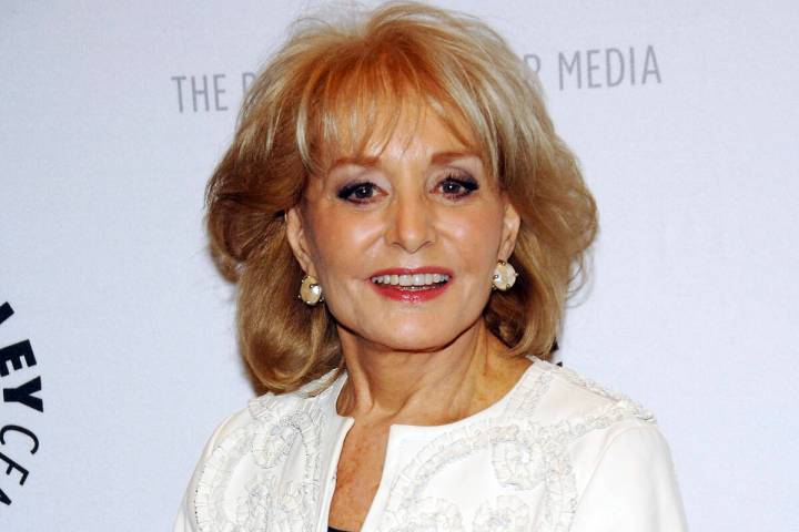 FILE - Barbara Walters arrives to participate in a panel discussion featuring the hosts of ABC' ...